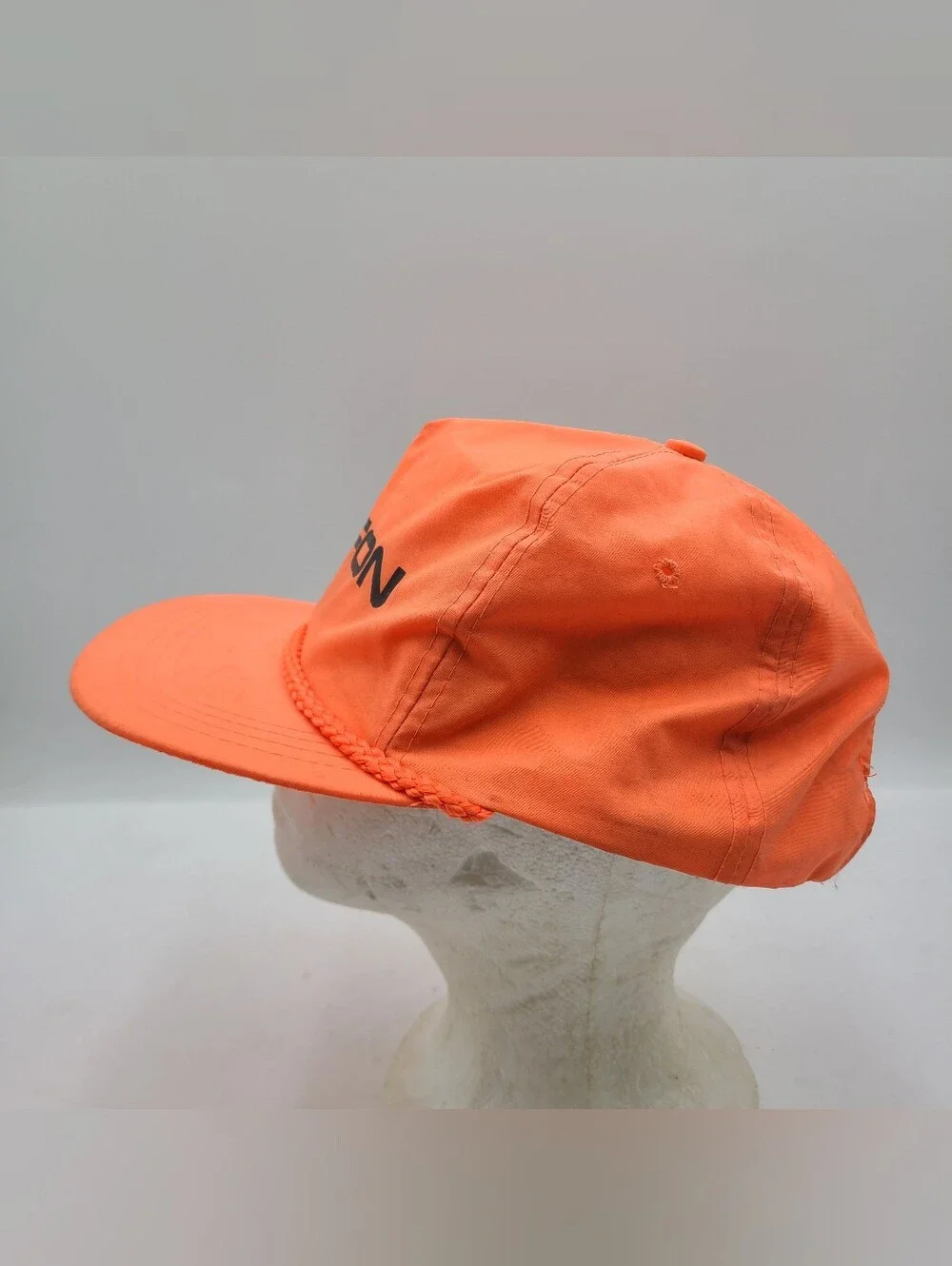 B55 Micron Technology, Inc. Slideback Trucker Cap Orange OS Rope Sportcap